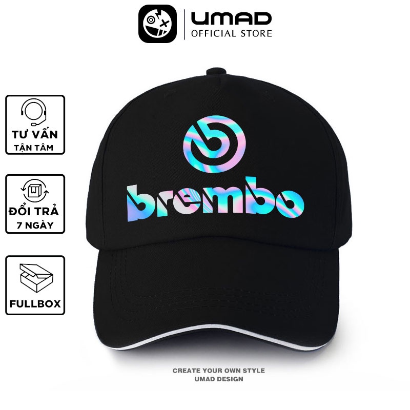 Nón kết UMAD unisex biker racing Brembo hiệu ứng titan