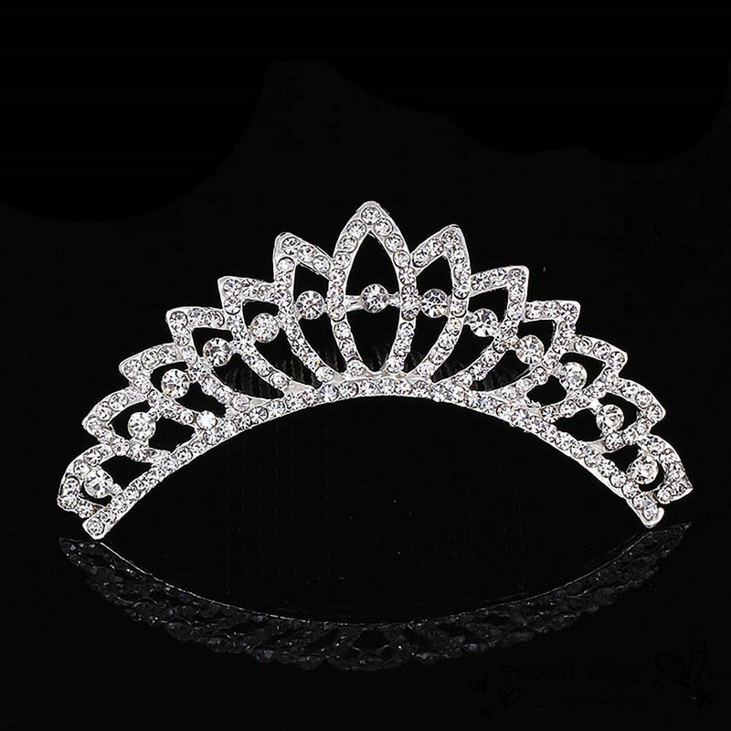 Vương miện cài tóc công chúa pha lê phụ kiện tiệc đám cưới vũ hội cô dâu