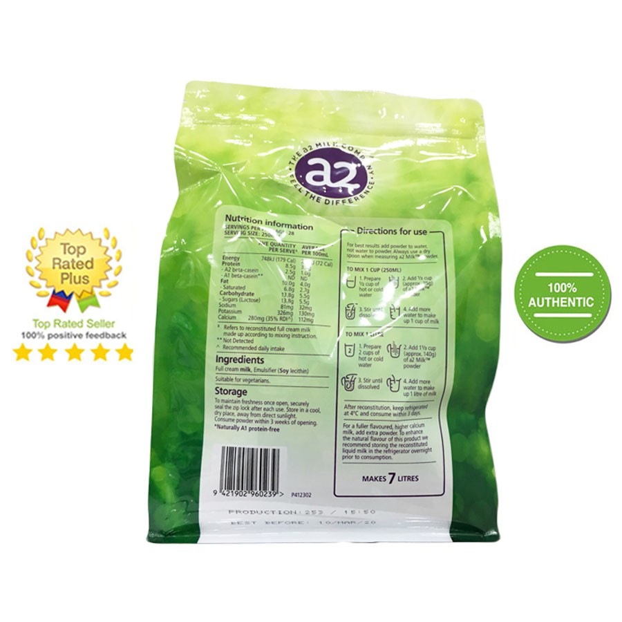 Sữa A2 Úc dạng túi 1kg