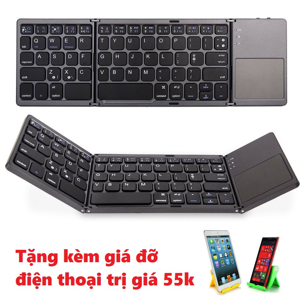 Bàn phím kèm Touchpad kết nối Bluetooth cho điện thoại máy tính bảng - Bàn phím Bluetooth B033