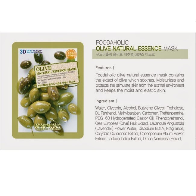 Mặt Nạ Câp Ẩm Chuyên Sâu, Giúp Da Căng Bóng Chiết Xuất Olive Foodaholic 3D Olive Natural Essence Mask 23ml
