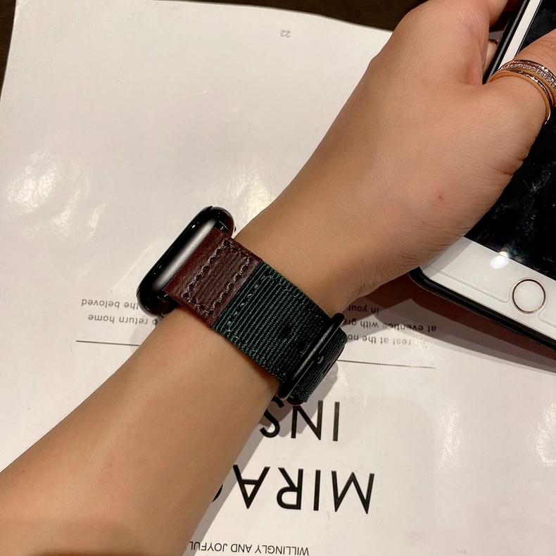 Dây đeo nylon có khóa thích hợp cho đồng hồ Apple 007 James Bond 44mm 42mm 38mm 40mm Series 6 Se 5 4 3 2 1