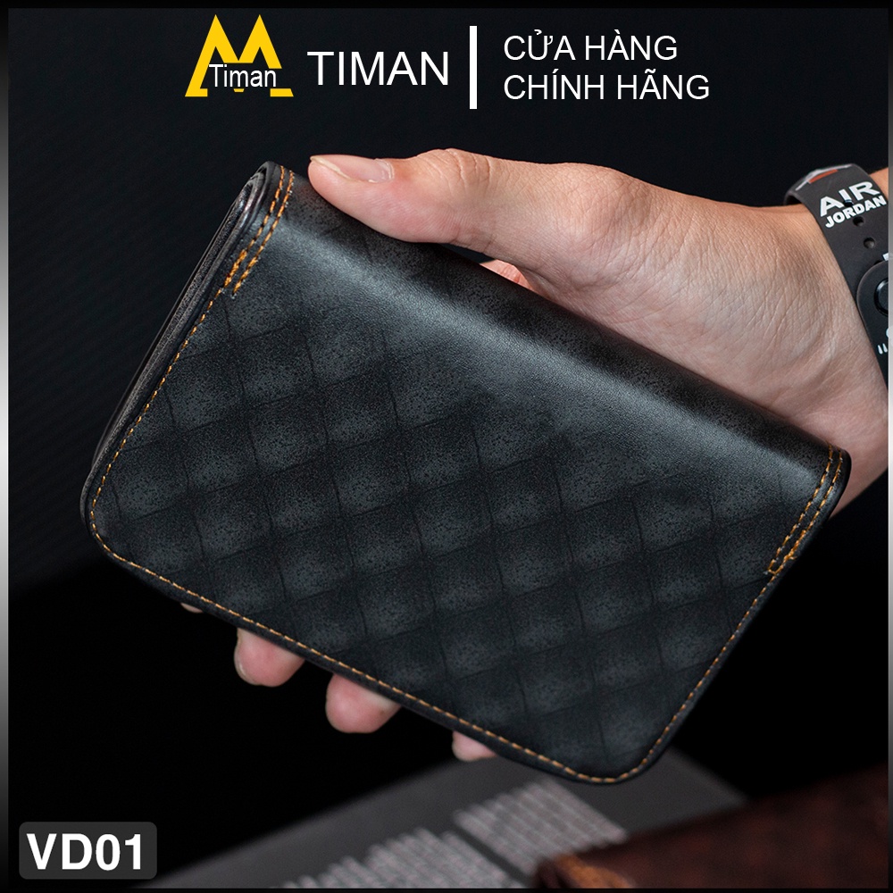 Ví da nam cầm tay sang trọng chính hãng TIMAN VD01 phong cách tiện lợi