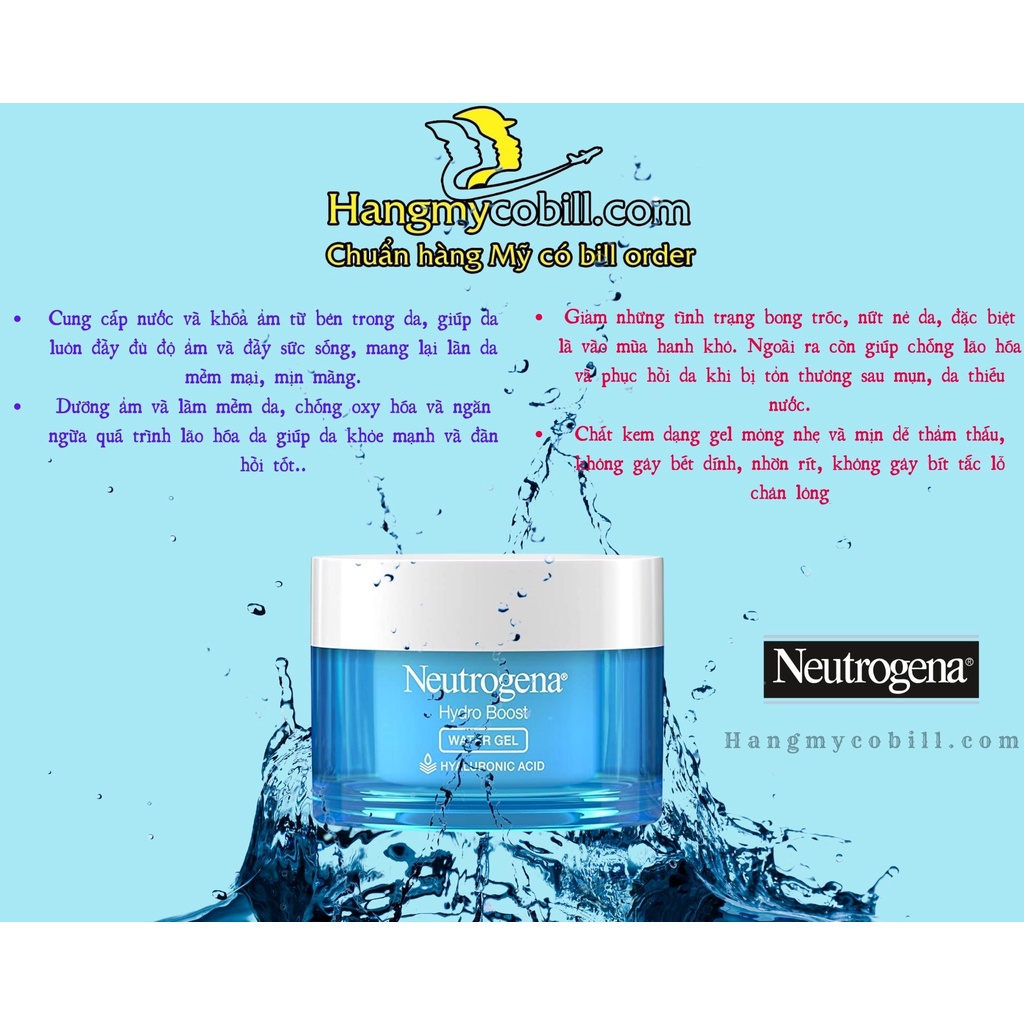 Kem dưỡng ẩm Neutrogena Hydro Boost Water Gel Cream cho da khô da dầu