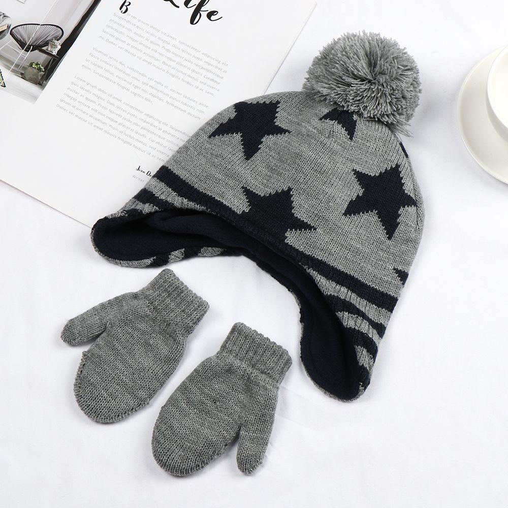LEILY Bộ Mũ + Găng Tay + Găng Tay Giữ Ấm Kiểu Hoạt Hình