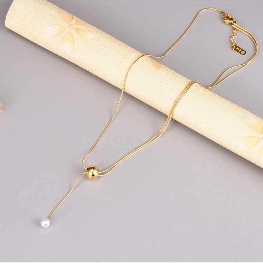 Dây Chuyền Sợi Mì Kiểu Chữ Y Titan Ko Han Rỉ TT 3929