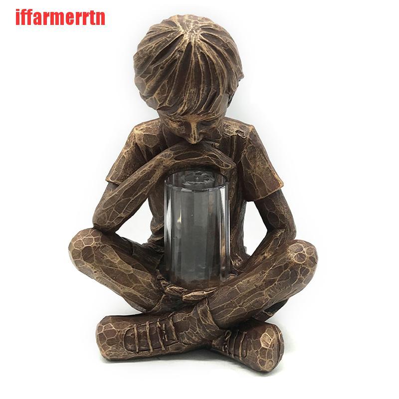 {iffarmerrtn}Glimpse Of God Boy Statue Easter Garden Decoration Resin Ornament With LED Light NZM