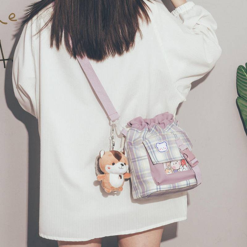 Túi Đeo Chéo Vải Canvas Dễ Thương Phong Cách Nhật Bản Thời Trang Mùa Hè Cho Nữ