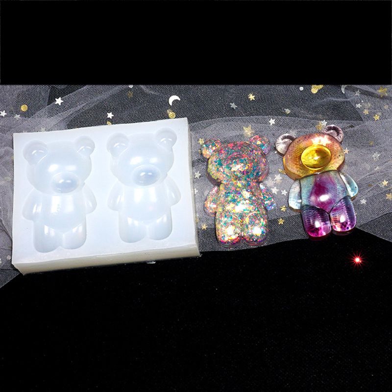 Khuôn Nhựa Resin Hình Chú Gấu Đáng Yêu Làm Trang Sức Thủ Công