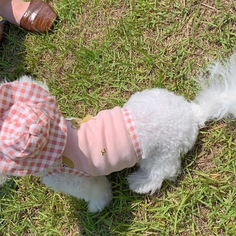 Áo hai dây gấu nâu kèm nón cho thú cưng