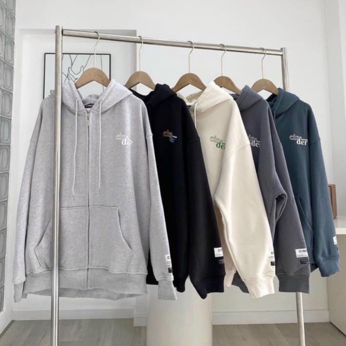 Áo Khoác Hoodie Zip Cinder Basic Kéo Khóa, Áo Hoodie Zip Nam Nữ Form Rộng Ulzzang Unisex f.s.shop68