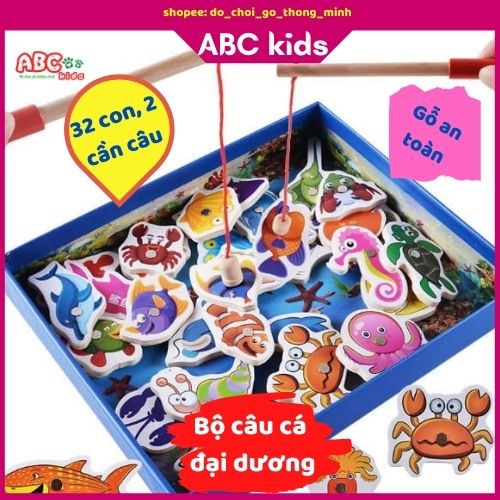 Shop đồ chơi trẻ em 💖FREESHIP💖 Bộ Đồ Chơi Câu Cá Nam Châm Gỗ Cho Bé