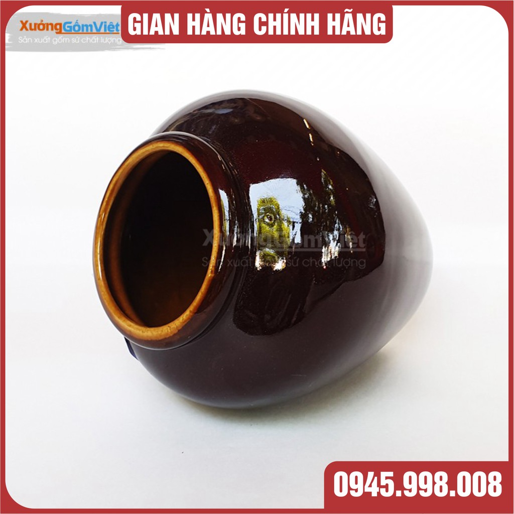 Lu uống bia kiểu mới - sáng tạo mới của gốm Bát Tràng-hàng vuốt tay dung tích 400ml - MÀU NÂU SOCOLA - XƯỞNG GỐM VIỆT