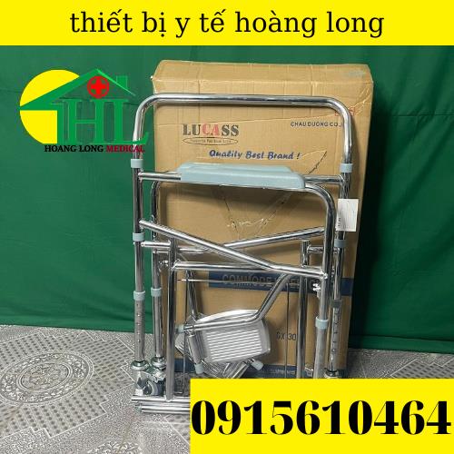 Ghế Bô Vệ Sinh Cho Người Gìa lucass GX-300, Có Bánh Xe,Có Để Chân, Gấp Gọn