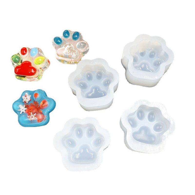 Khuôn Silicone Hình Dấu Chân Mèo Làm Móc Khóa