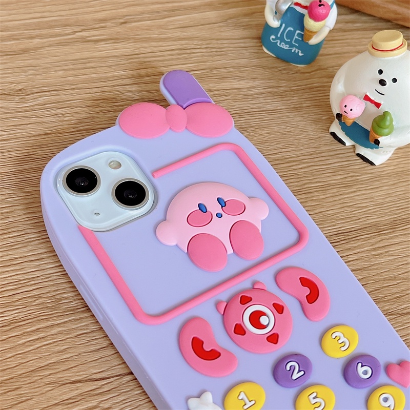 Ốp Điện Thoại Silicon Chống Rơi Họa Tiết Ngôi Sao Kirby Màu Tím/Xanh Dương Cho iPhone XS Max 11ProMax 12ProMax 13ProMax