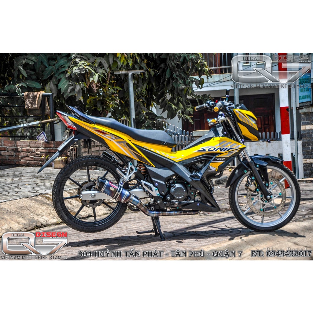 TEM RỜI SONIC 150 VÀNG ĐEN - decalq7