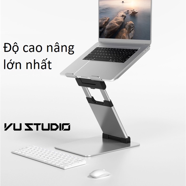 Đế kê laptop kiêm giá nâng cao macbook AP2H hợp kim nhôm nguyên khối