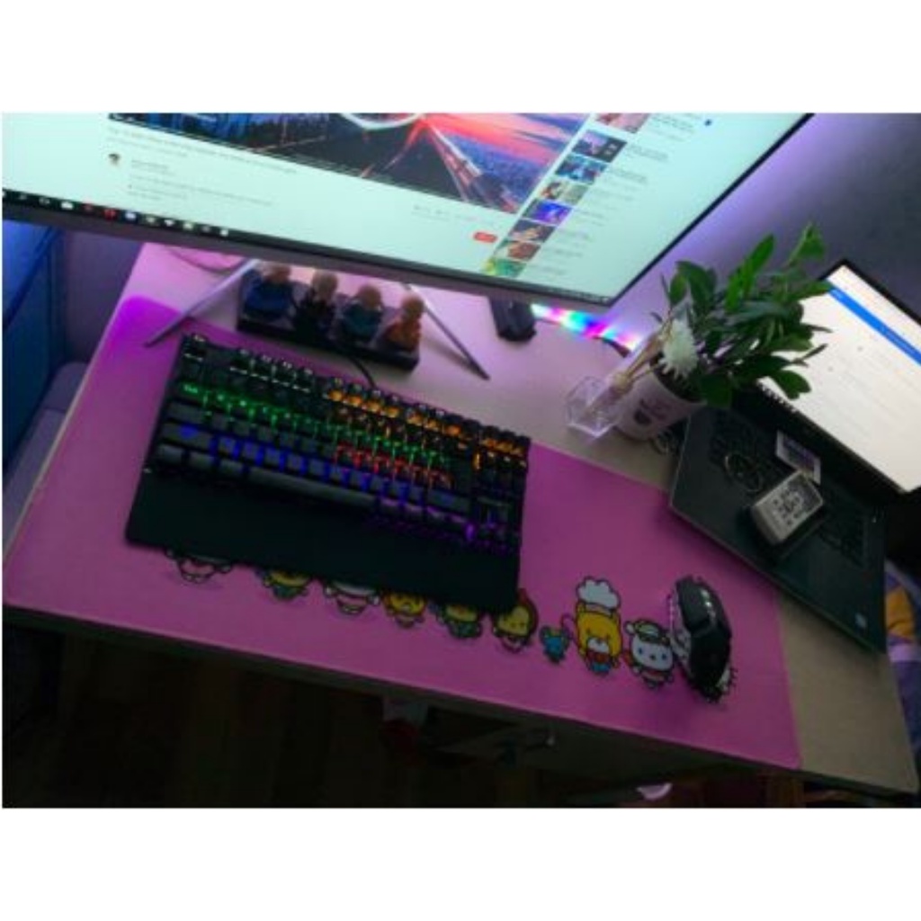 Lót chuột PAD HỒNG CUTE Siêu Lớn 80x30cm Siêu Đẹp, Bàn di chuột gaming kê cả bàn phím và chuột chơi game dùng làm việc