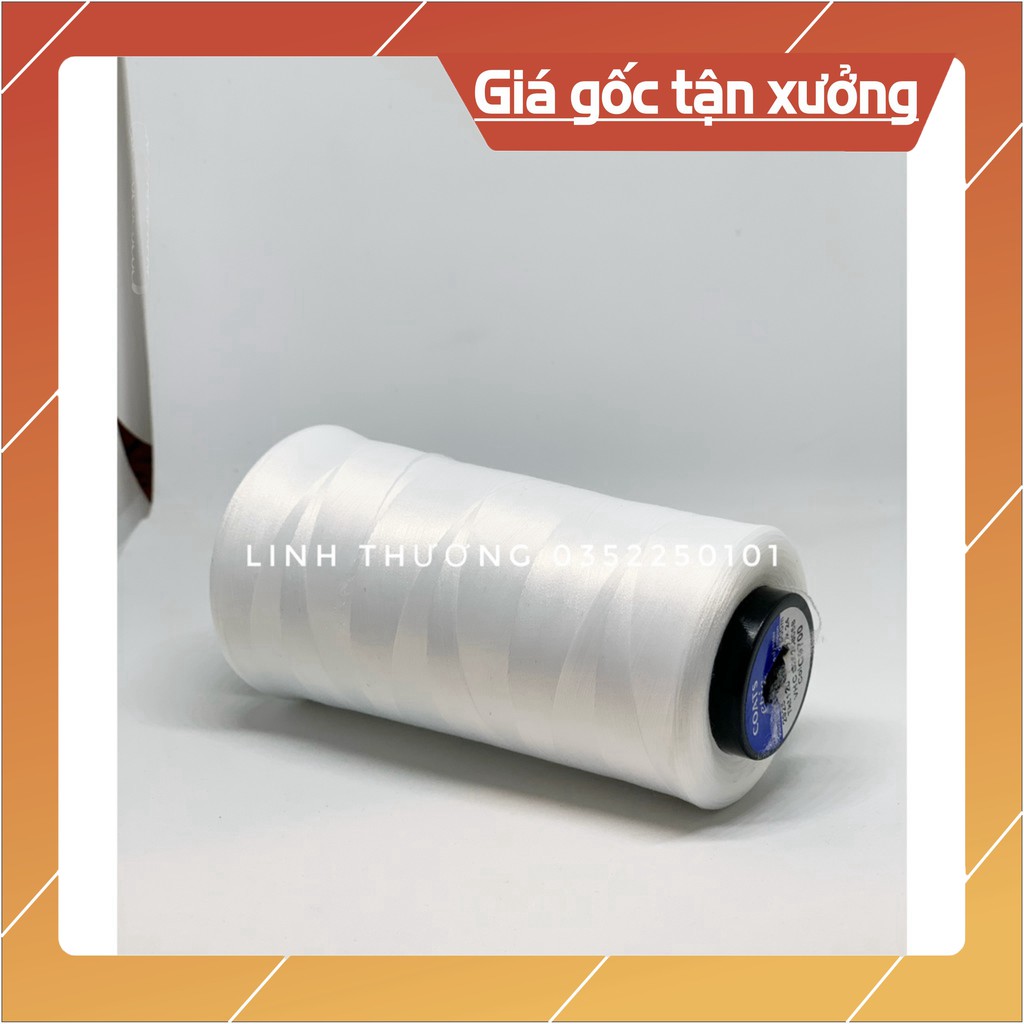 Chỉ Tơ Vắt Sổ Cuộn 5000m-Màu Trắng HT