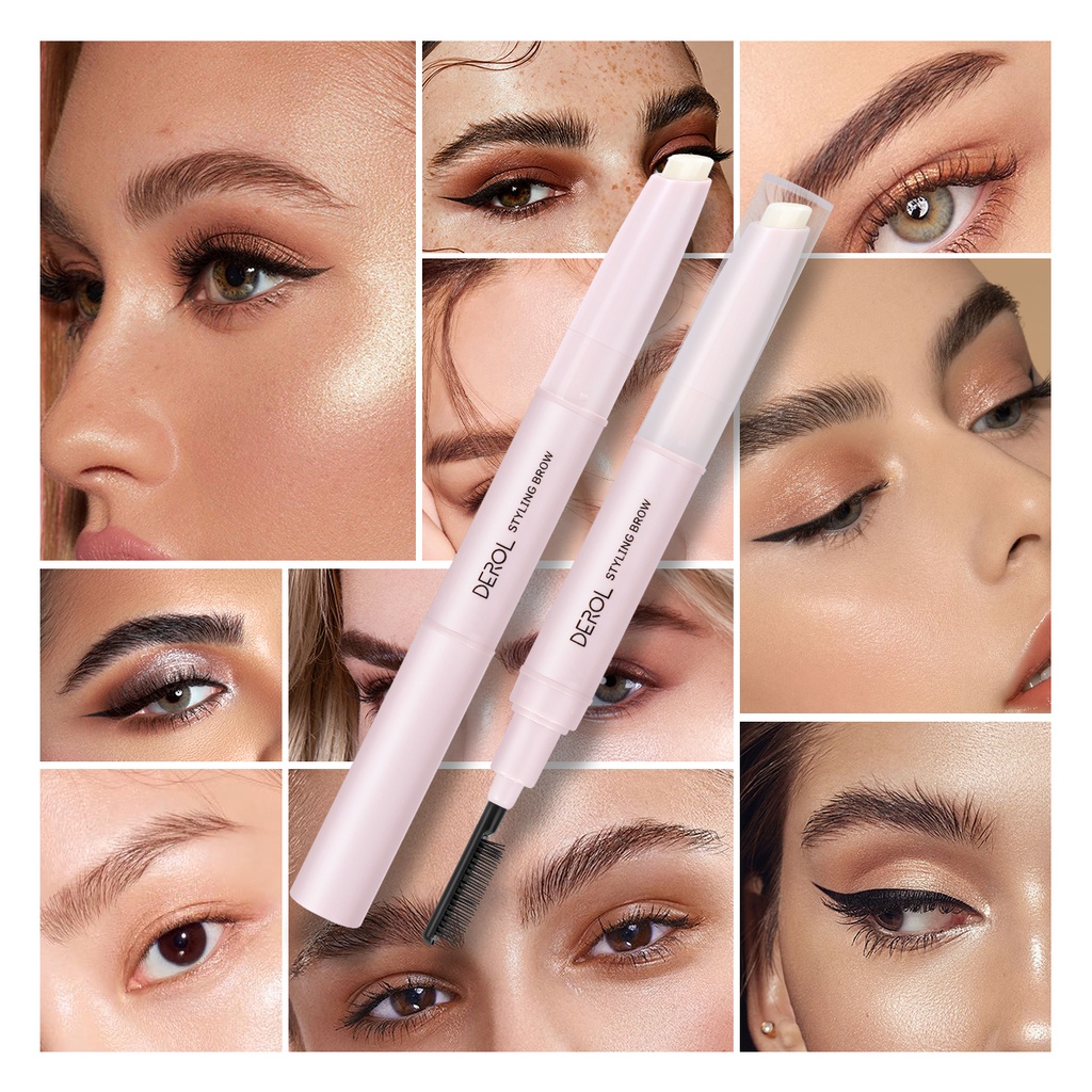 (Hàng Mới Về) Kem Tạo Kiểu Lông Mày Hai Đầu Tự Nhiên Derol
