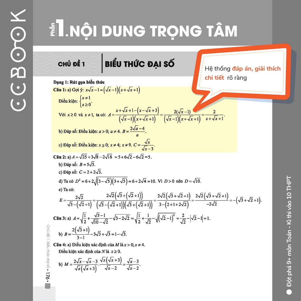 Sách - Đột phá 9+ môn Toán kì thi vào lớp 10 THPT (Classic) - Lớp 9 ôn thi vào 10 - Chính hãng CCbook