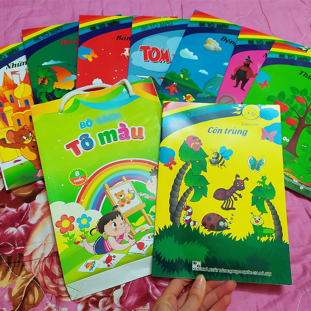 Bộ 8 tập tô HÌNH LỚN nhiều chủ đề sinh động cho bé (3-4 tuổi) - Labi Kid