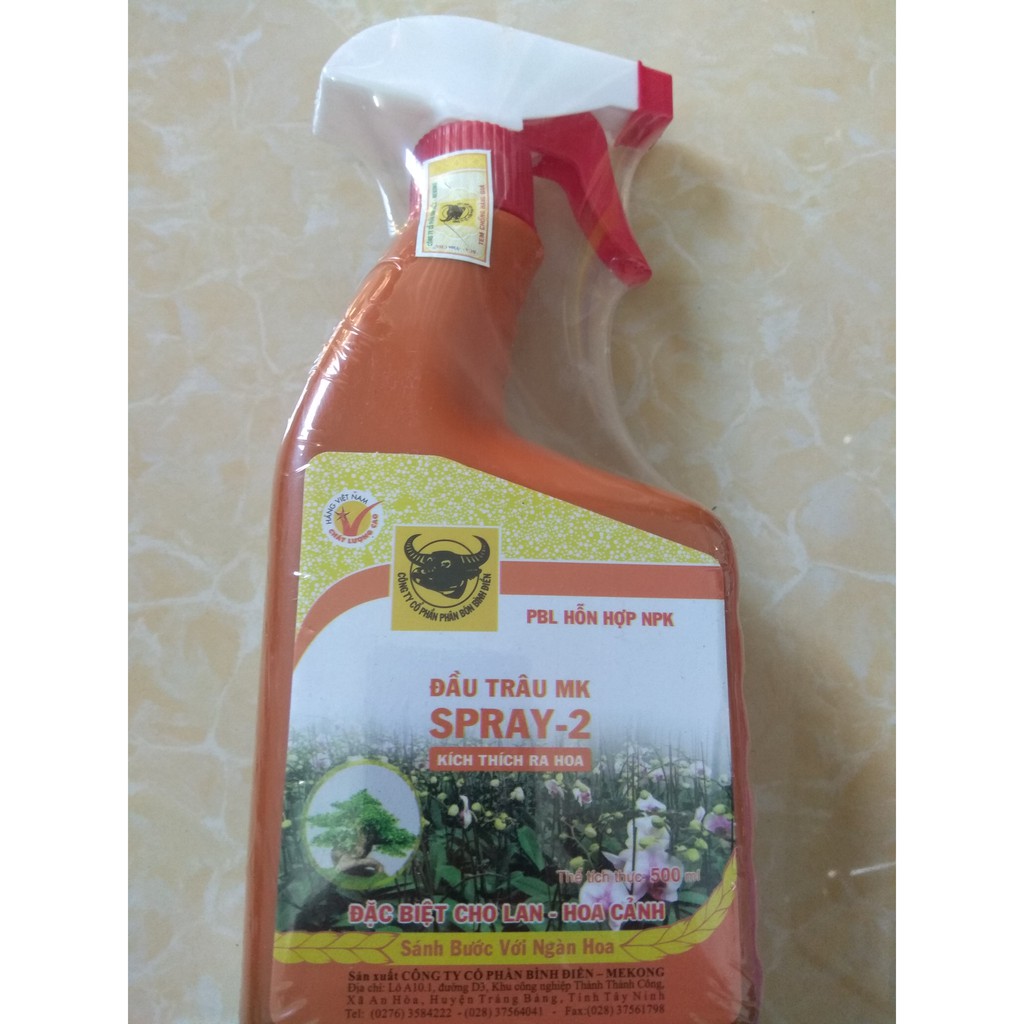 Combo 3 loại đầu trâu spray 1 nảy chồi ra lá, spray 2 kích thích ra hoa, spray 3 dưỡng hoa lâu tàn - 500 ml/chai