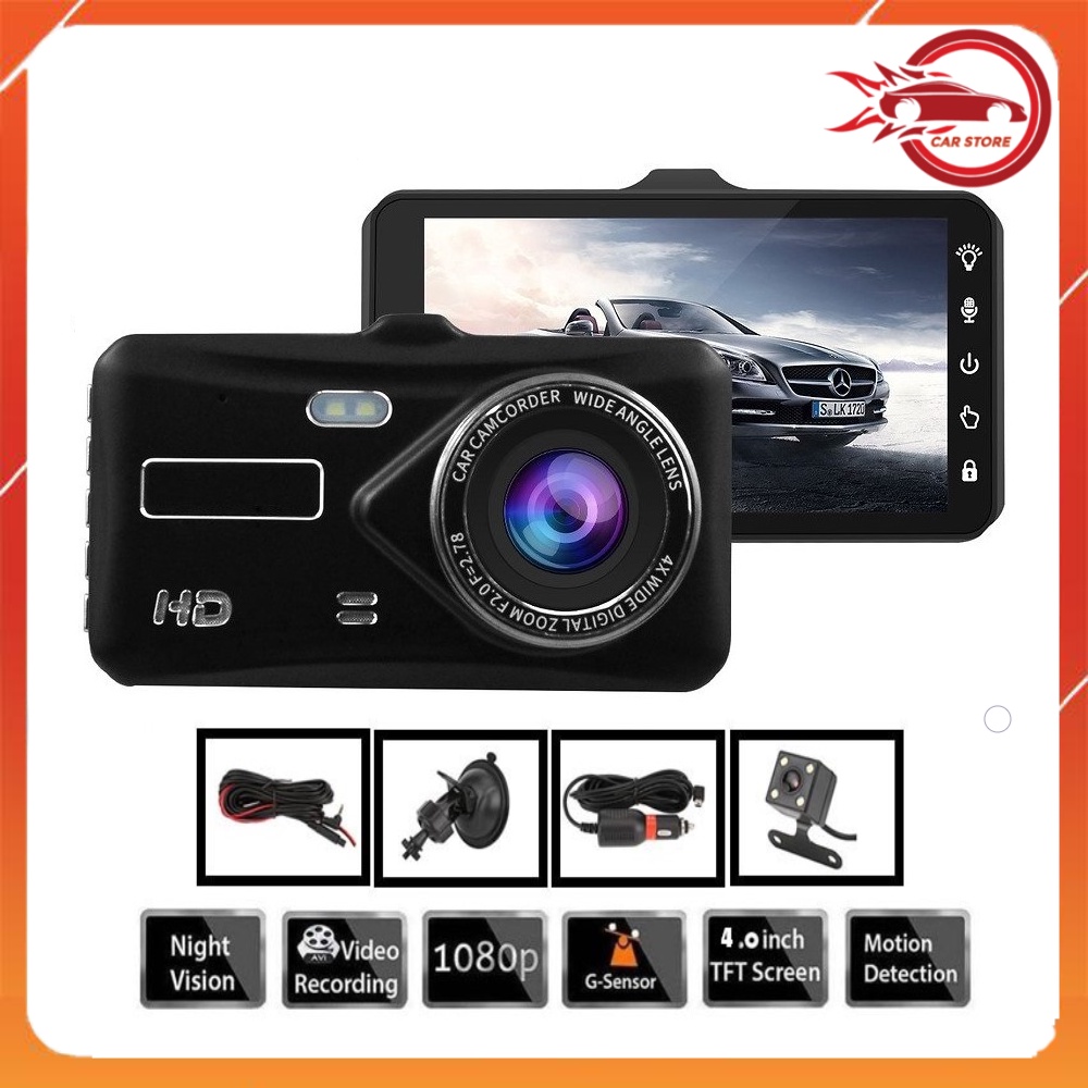 Camera hành trình trước sau A10 X4 STARLIGHT màn cảm ứng 4inch full HD dây cam sau dài đến 10 mét cho xe tải | BigBuy360 - bigbuy360.vn