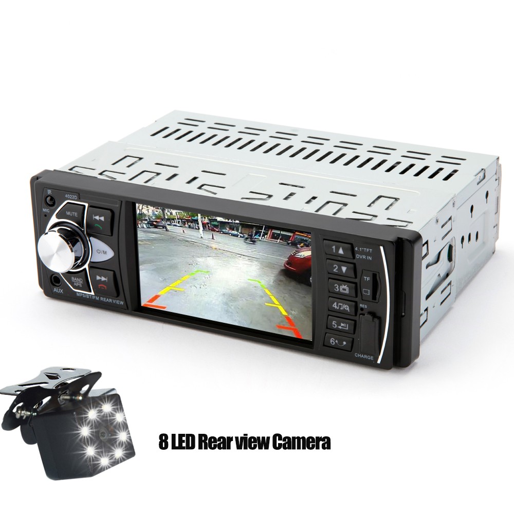 Radio 1 Din Autoradio 4022D Bluetooth 4.1" Hỗ Trợ Camera Sau Cho Xe Hơi