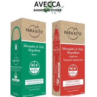 Chai Xịt Chống Muỗi Và Gel Lăn Chống Muỗi Đốt PARAKITO Pháp (20ml & 75ml)