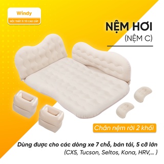 Đệm Hơi Ô Tô, Giường Nệm Hơi Ô Tô Cao Cấp Vải Phủ Nhung, Đệm Hơi Ô Tô Cho Xe 4 Chỗ, 7 Chỗ, SUV Tặng kèm bơm điện, bộ gối