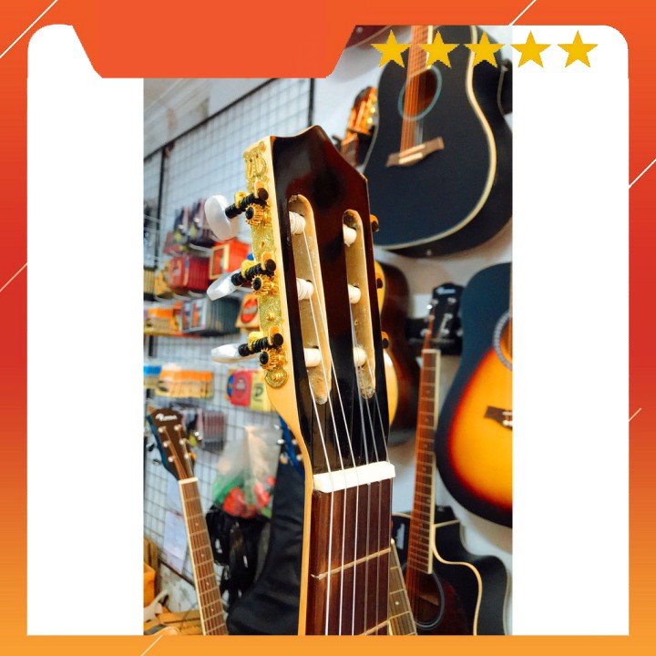 (Hot Sale) Guitar Classic Mặt Thông Lưng Mahogani Gỗ Thịt Nguyên Tấm Cao Cấp - Kèm Full Phụ Kiện