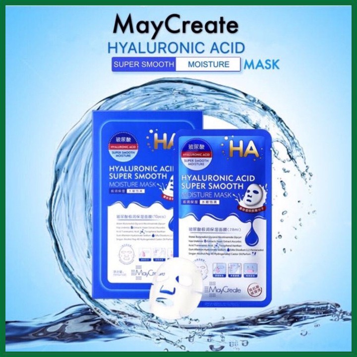 Mặt Nạ Dưỡng Ẩm Trắng Da -mặt nạ thải độc giảm thâm giảm mụn HA Hyaluronic Acid Maycreate PL4 5.0 FEY BEAUTY A26