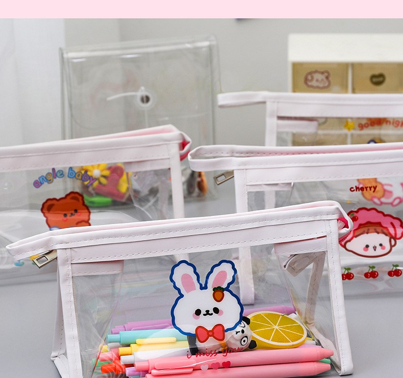 Túi bút trong suốt in hình dễ thương HH BUKA 20.5*12.5cm