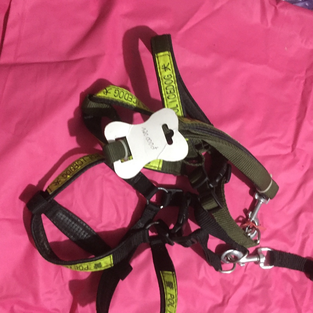 Dây Dắt - Dây Xích - Dây Yếm Police Phản Quang Cho Chó To 2,5cm