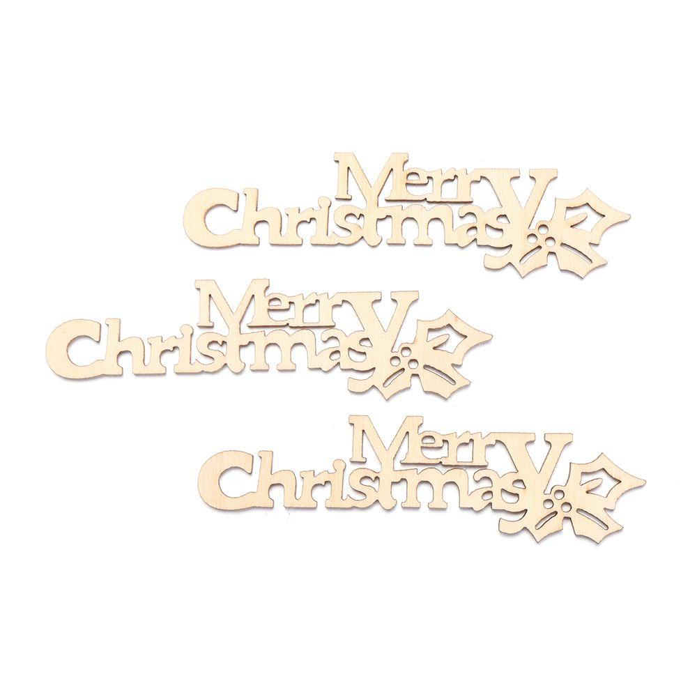 YOLA Set 10 Miếng Gỗ Khắc Chữ Merry Christmas Màu Sắc Tự Nhiên Dùng Để Trang Trí Giáng Sinh