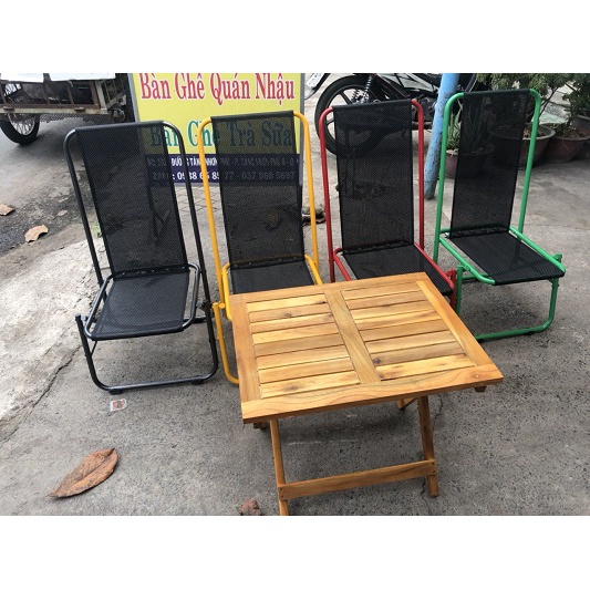 GHẾ XẾP INOX LƯNG CAO, CAFE, CÂU CÁ