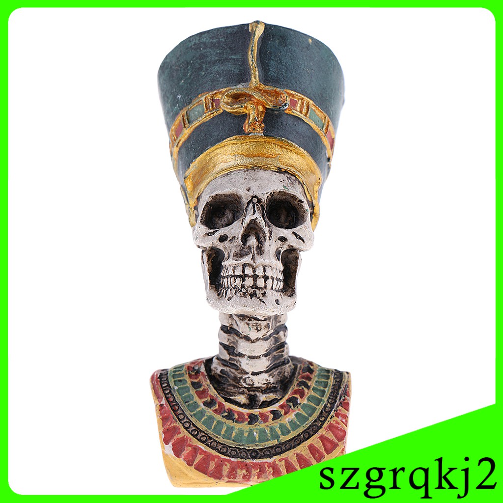 1 Mô Hình Đầu Lâu Pharaoh Ai Cập Cổ Đại Bằng Nhựa Resin Trang Trí Halloween