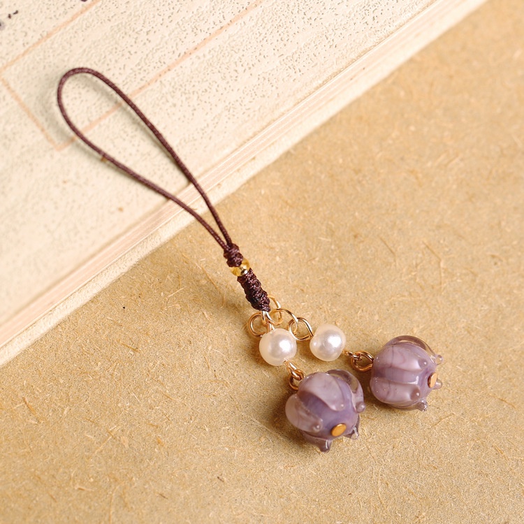 Hàng Mới Về [Hàng Mới Về] Dây Đeo Điện Thoại Phong Cách Mori Lily of the Valley Phong Cách Trung Hoa