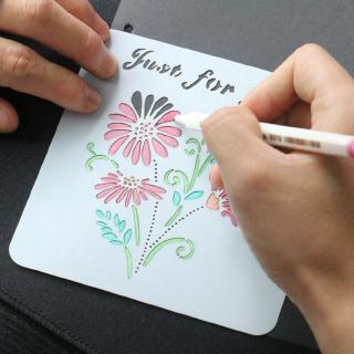 Khuôn tô màu họa tiết hoa và chữ độc đáo chuyên dụng tự trang trí sổ tay/Album ảnh