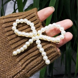 Kẹp tóc nơ ngọc trai phong cách tiểu thư vintage dịu dàng sang trọng - MELY 916