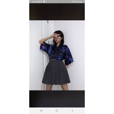 Áo Sơ Mi Tay Ngắn Unisex Cổ Bẻ Phong Cách Hàn Quốc Freesize
