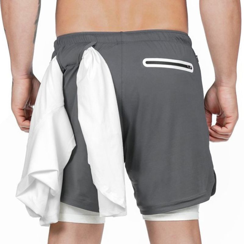 Quần Short Thể Thao 2 Trong 1 Phối Lưới Nhanh Khô Thời Trang Cho Nam