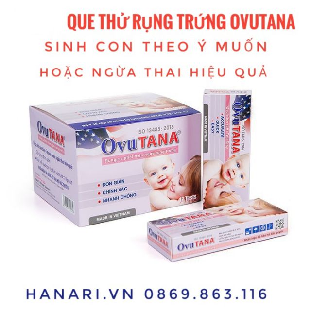 Que /test thử trứng rụng (rụng trứng) OVUTANA sinh con theo ý muốn chính xác nhất  - Hà Nội 1 que lẻ