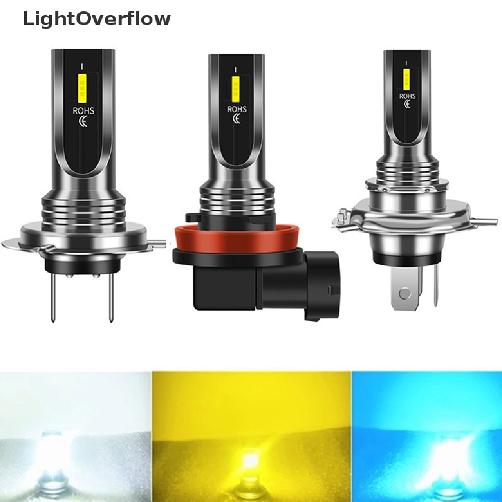 Set 2 bóng đèn pha LED ô tô 6000K 8000LM H4 H7 H11 tự động chùm tia cao