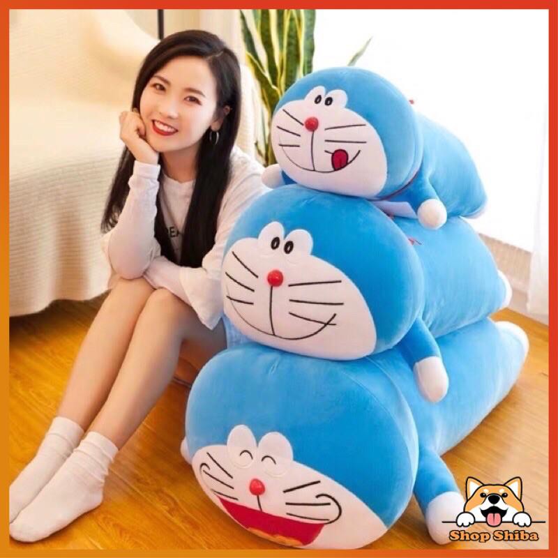 Gấu Bông Doraemon Ôm Dễ Thương 60cm - 100cm Vải Nhung Mềm Mịn