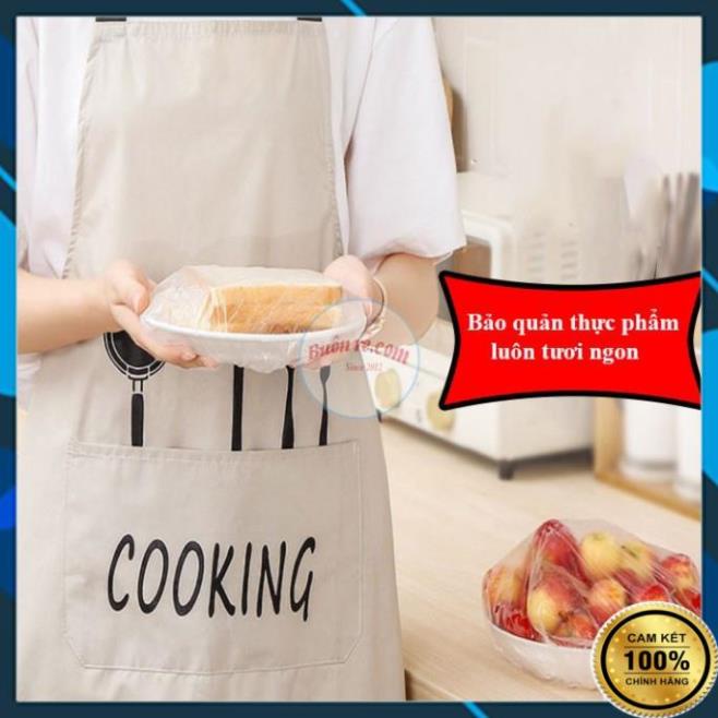 Set 100 màng bọc thực phẩm tặng túi gấu dây rút siêu dễ thương