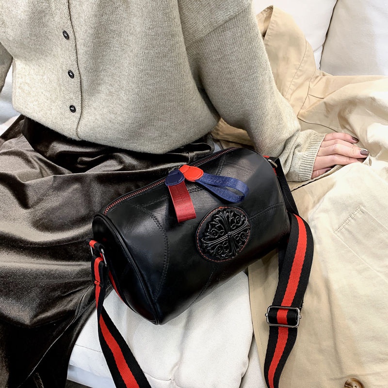 [Luo Nimei Authentic] Túi Đeo Chéo Da Cừu Mềm Sức Chứa Lớn Phong Cách Hàn Quốc Thời Trang Thu Đông Tre