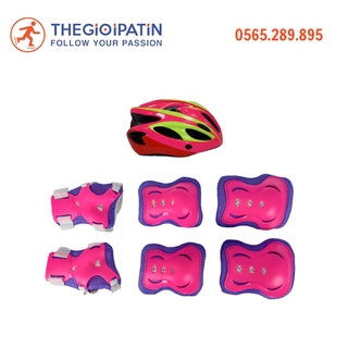 Combo bộ phụ kiện bảo hộ patin chất lượng gồm  bảo hộ chân tay+ nón bảo hộ MS020